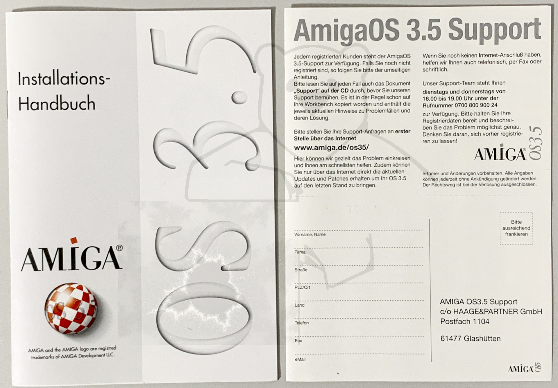 Systemupdate AmigaOS3.5 - Registrierung und Handbuch